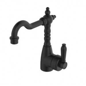 Eleanor Shepherds Crook Basin Mixer Matte Black With Matte Black Handle